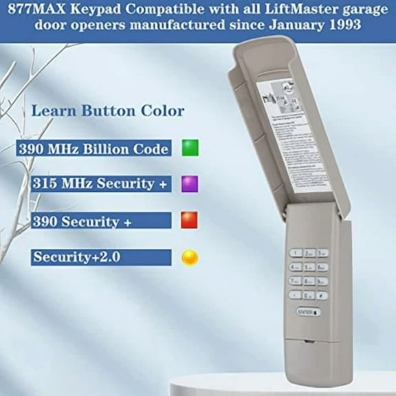 877Lm 877Max For Liftmaster Garage Door Wireless Entry Keypad Opener Universal