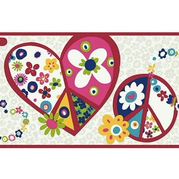 878166 Peace Sign Wallpaper Border PW3920b