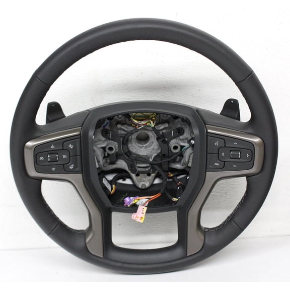 87821724  Black Leather Steering Wheel For GMC Sierra, Chevy Silverado