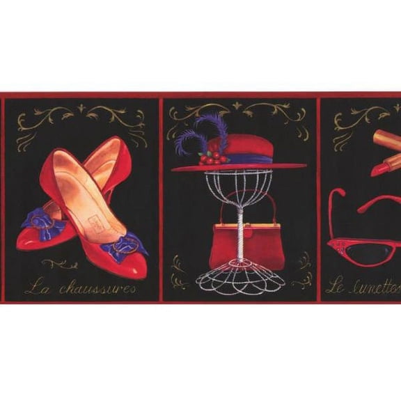 878239 Ladies Red Hat Society Wallpaper Border KBE12501b / FP00401b