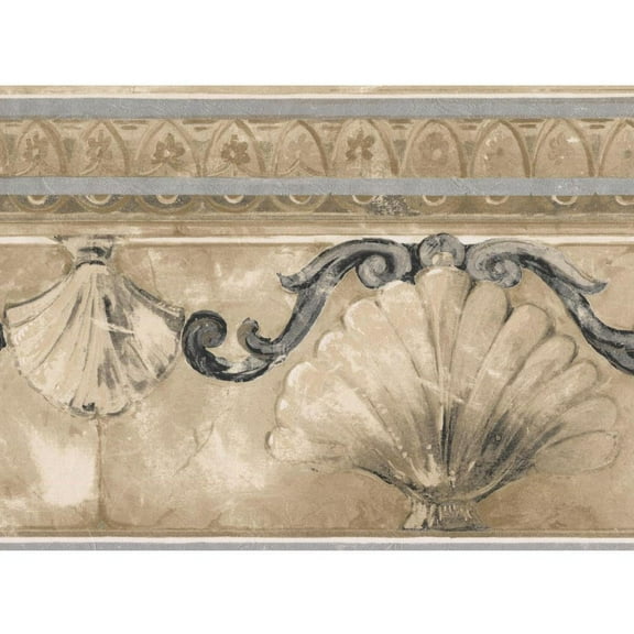 878531 Shells and Scroll Wallpaper Border KS74372