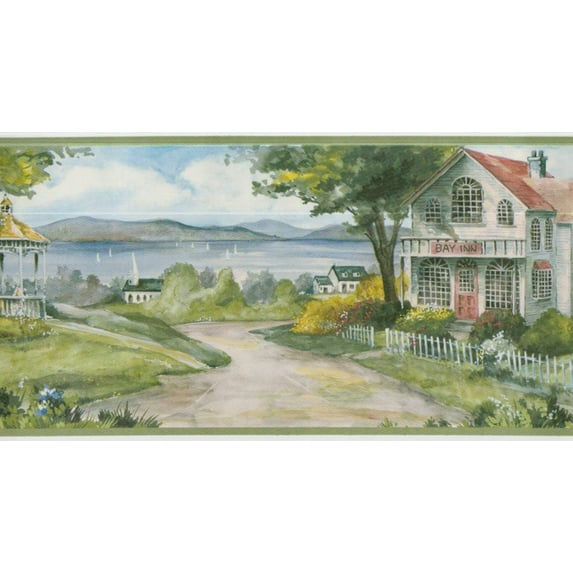 878747 Waterfront Cottages Wallpaper Border 29165