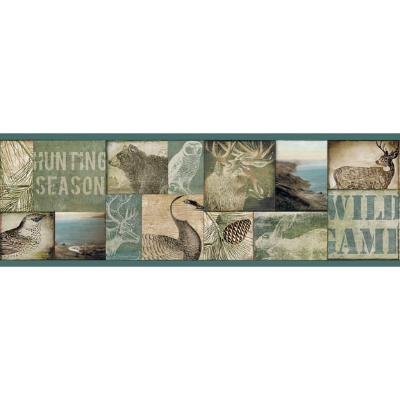 878847 Wild Game Scenes Blue Wallpaper Border TTL01491b