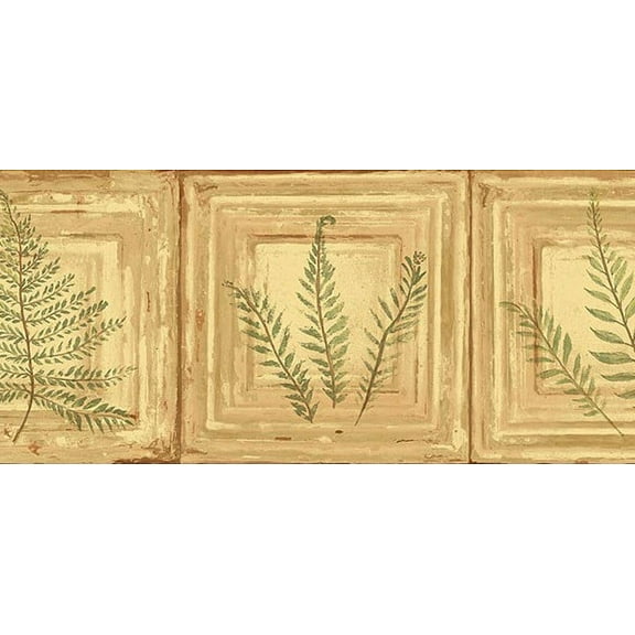 878874 Framed Ferns Wallpaper Border NL57043b