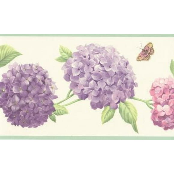 878911 Hydrangea Floral Wallpaper Border FK78468