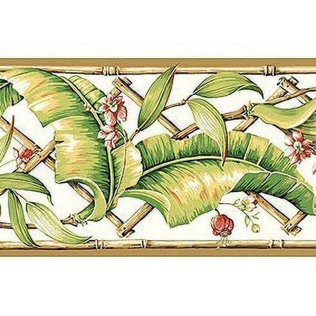 878917 Tropical Leaves Wallpaper Border GE57111b