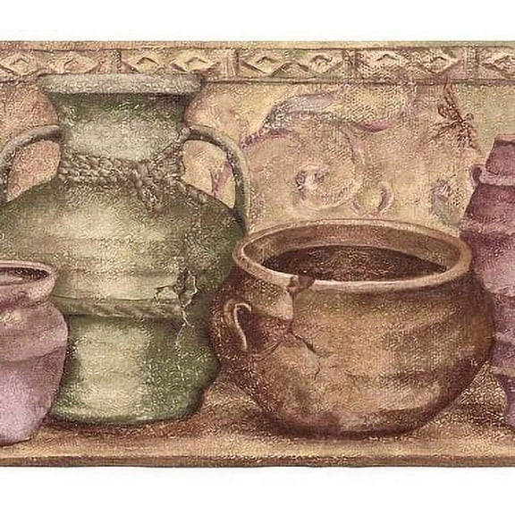 878940 Southwest Ethnic Pottery Wallpaper Border IL42005b