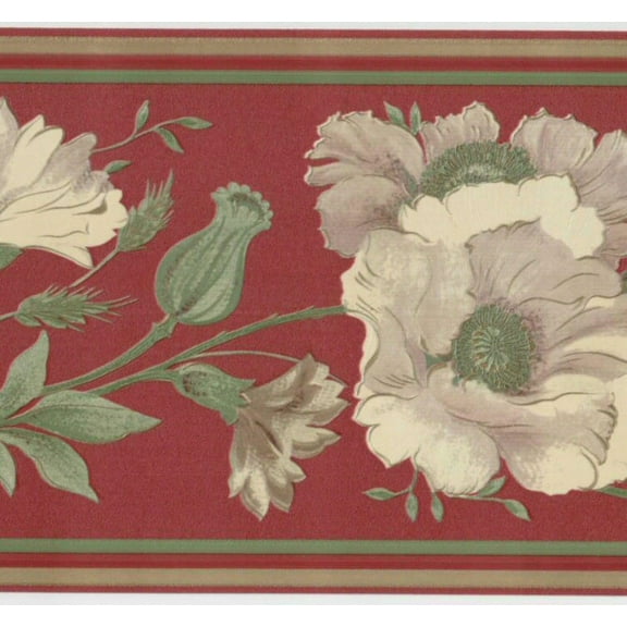 878954 Satin Floral Wallpaper Border ONB67130