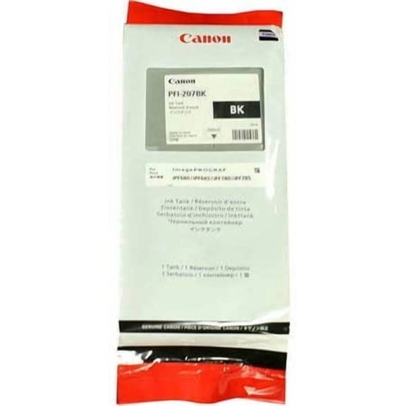Canon PFI-207BK ImagePrograf iPF680 iPF685 iPF780 iPF785 Ink Tank (Black) in Retail Packaging