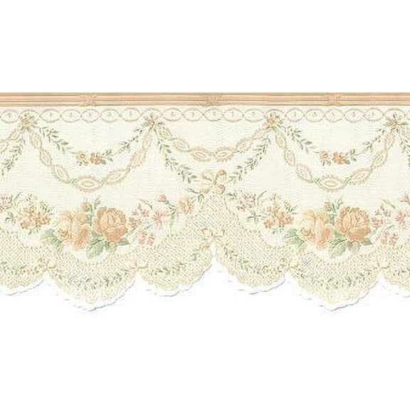 879058 Satin Rose Swag Wallpaper Border 979b02019