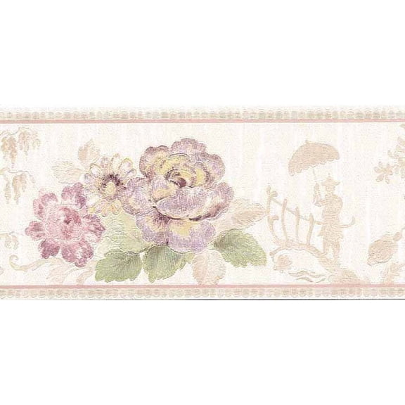 879101 Oriental Floral Wallpaper Border 960b61684