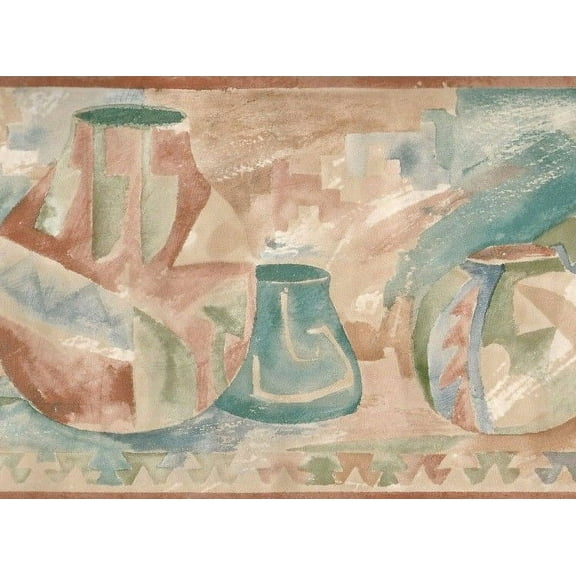 879108 Southwest Clay Pottery Wallpaper Border DH08543 SKB8038