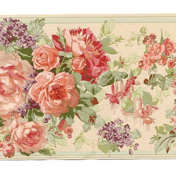 879156 Traditional Floral Wallpaper Border VT743379b