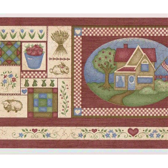 879172 Country Charm Wallpaper Border 7007-450