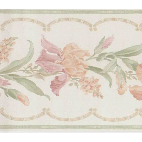 879175 Satin Floral Trail Bamboo Wallpaper Border 961b05162