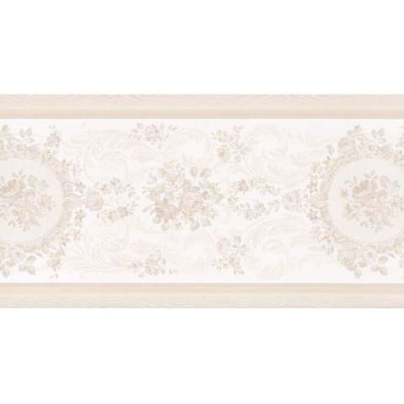879199 Cameo Rose Satin Scroll Wallpaper Border 979b61194