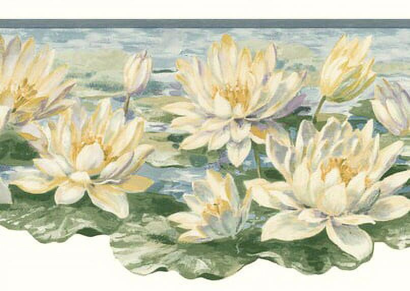 879219 Water Lily Pads Wallpaper Border 236b55321