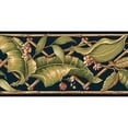 thumbnail image 1 of 879243 Evening Tropics Lattice Leaves Wallpaper Border Blue GE57115b, 1 of 1