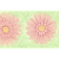 thumbnail image 1 of 879259 Lime Green & Peachy Pink Daisies Wallpaper Border KZ4380b, 1 of 2