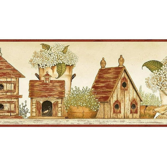 879266 Cottage Birdhouses Wallpaper Border SM05033b