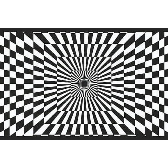 879298 Black & White Funky Optics Wallpaper Border FB075146b