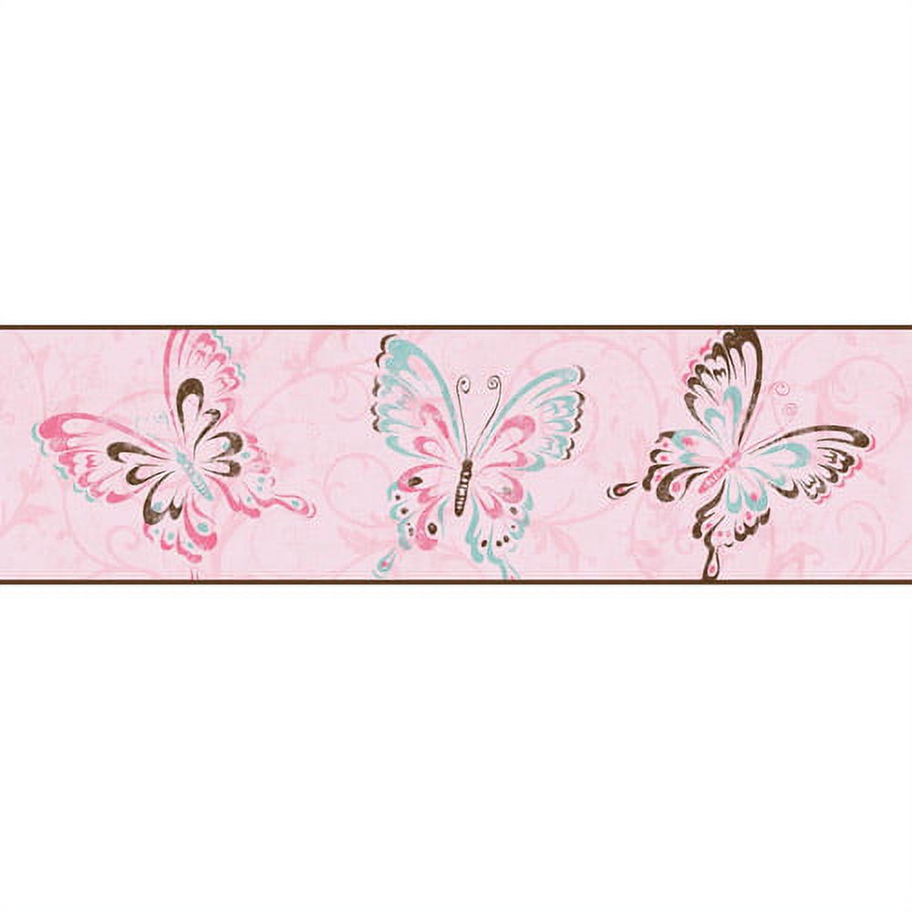 879426 Butterfly Scroll Wallpaper Border - image 1 of 2