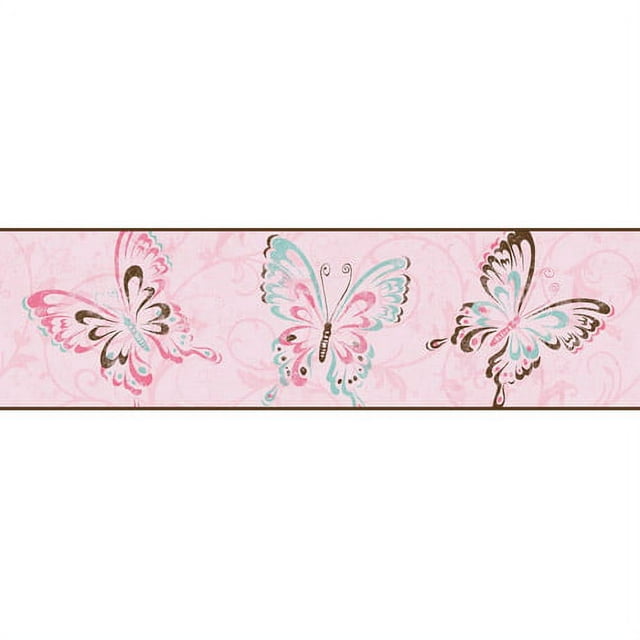 879426 Butterfly Scroll Wallpaper Border