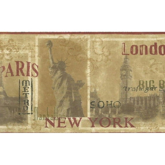 879543 International Travel Posters Wallpaper Border MN5033