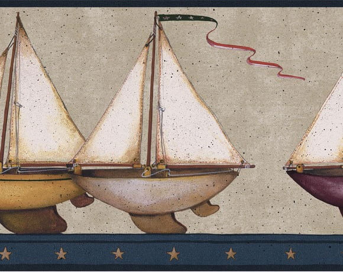 879593 Sailboat Wallpaper Border Navy HS3121b