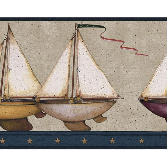 879593 Sailboat Wallpaper Border Navy HS3121b