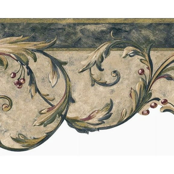 879611 Architectural Scroll Berry Die-Cut Border - Light Navy OA8211b