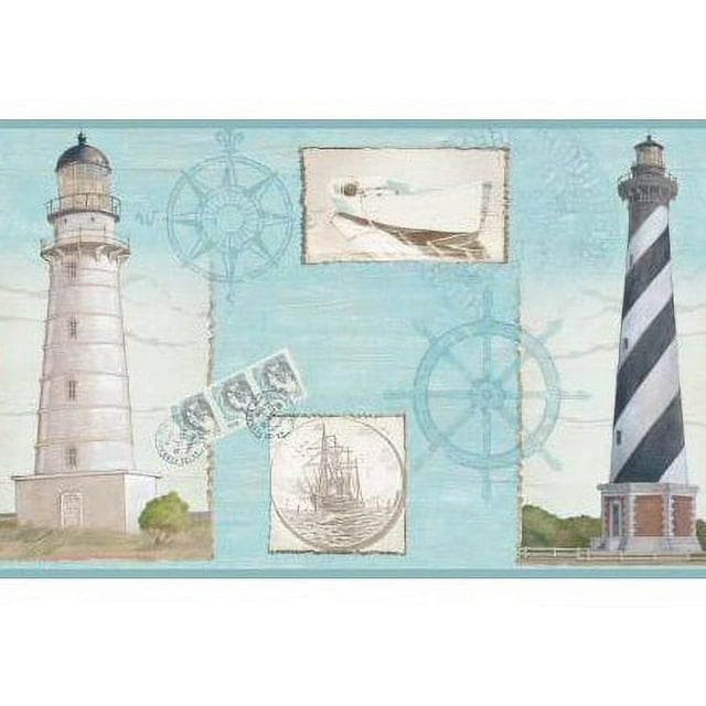 879631 Seacoast Lighthouse Wallpaper Border BG1660bd