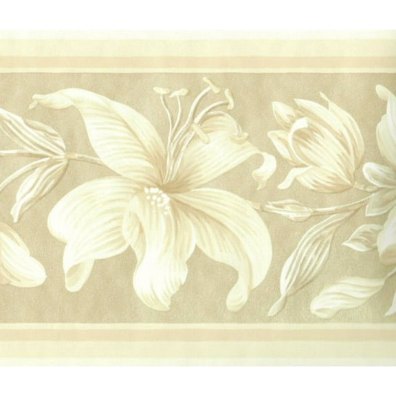 879718 Tone on Tone Floral Wallpaper Border 737-8142-4201