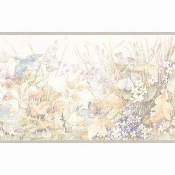 879748 Light Green Scenic Pond Floral Hummingbird Border 451-1603 255b06234