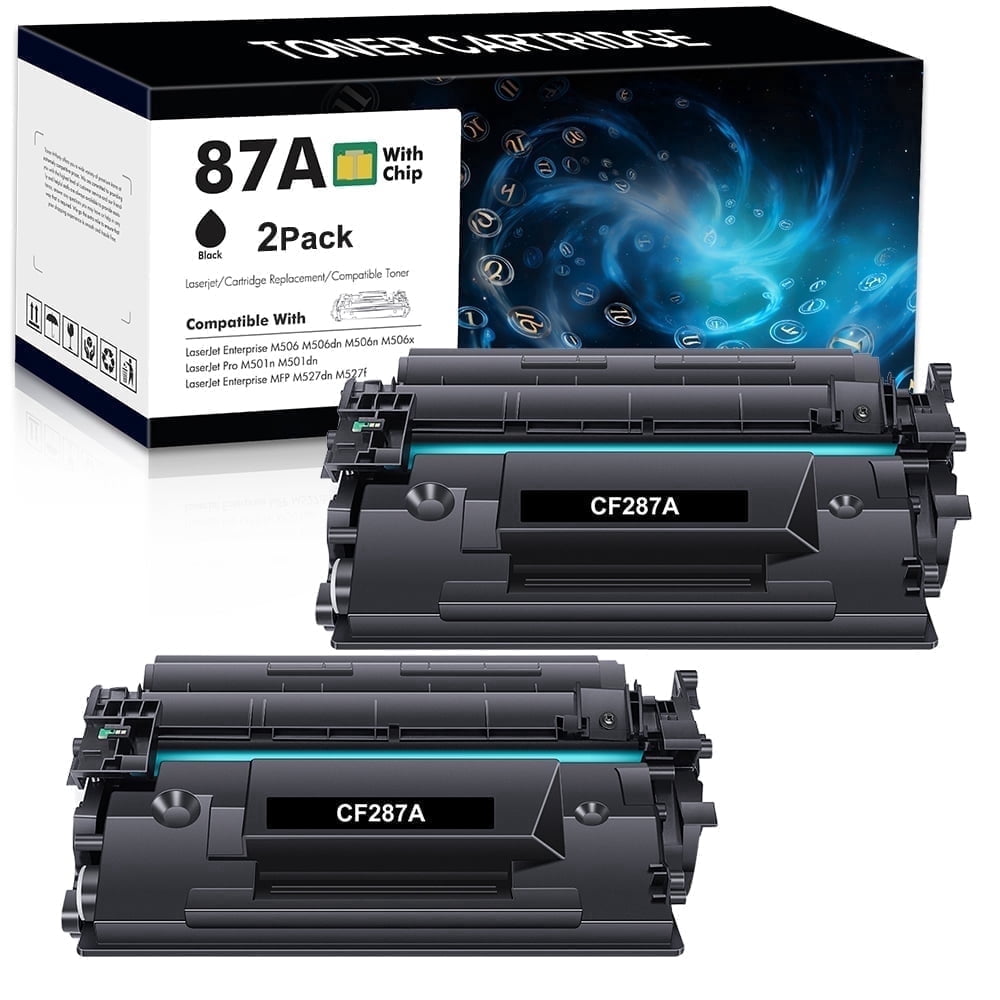 87A Toner Cartridge Compatible for 87A CF287A 87X CF287X LaserJet Enterprise M506 M506dn M506n M506x Pro M501 M501dn M527 M527dn Printer Ink (Black, 2-Pack)