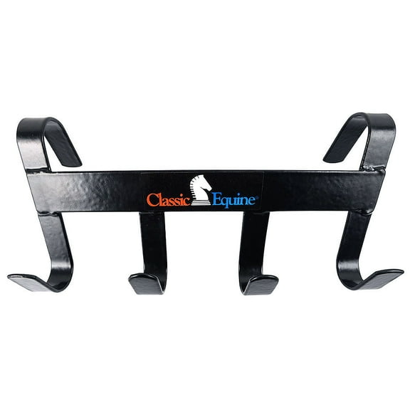 87CE Classic Equine Horse Tools Four Hook Bridle Hanger Black Hilason