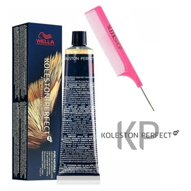 88/0 , Wella KOLESTON PERFECT ME+ Professionals Permanent Creme Color, Haircolor Cream Hair Color Dye Colour, Newest 2023-2024 Version - Pack of 1 w/ SLEEK PINK Argan Comb