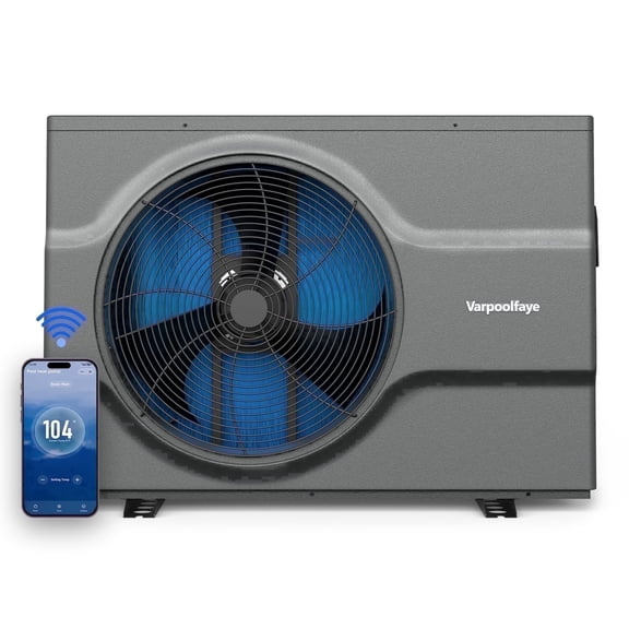 80,000 BTU Full DC Inverter Pool Heat Pump for Swimming Pools, Dual Function of Heating and Cooling, 25KW Electric Pool Heater with WiFi Smart Control via APP, 220-240V, up to 24,000 Gallons