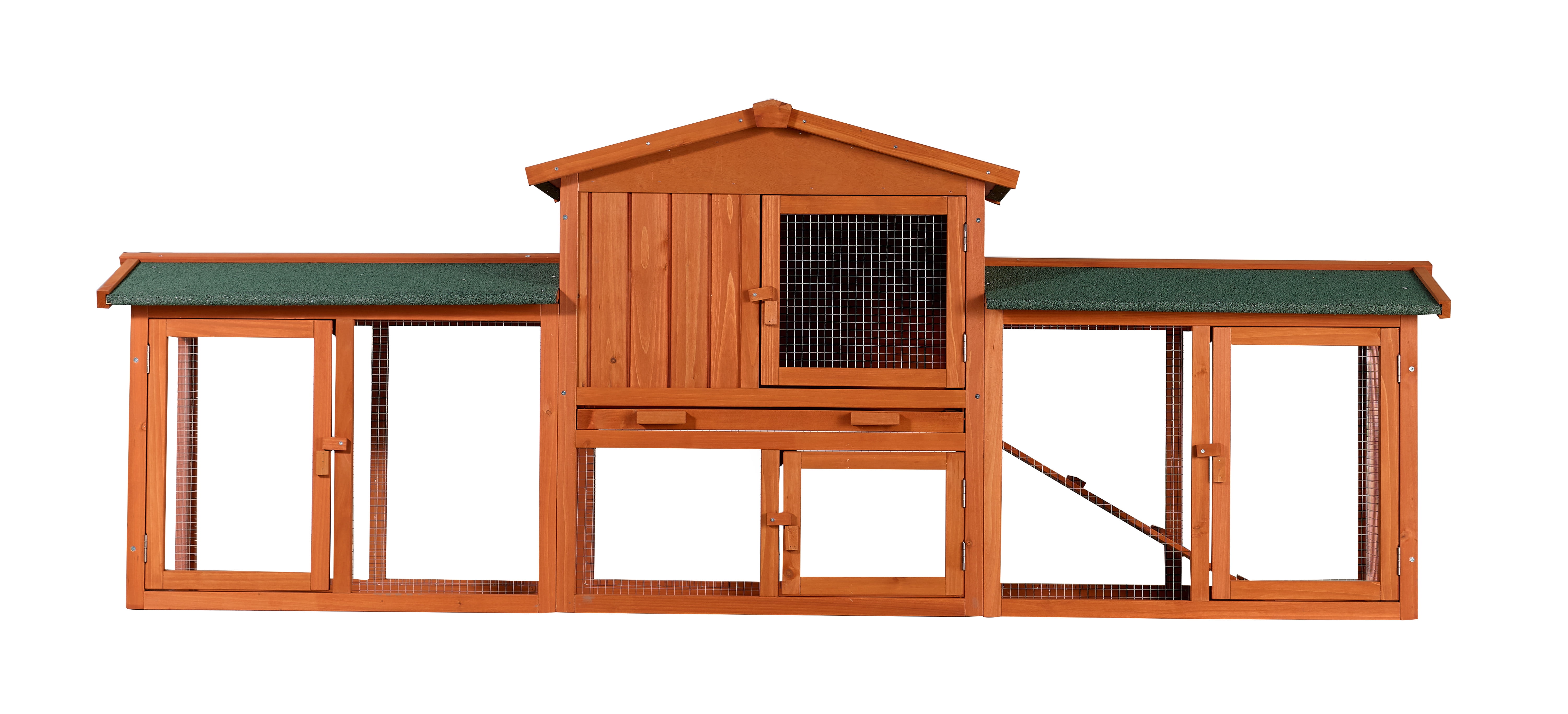 88.19" Long Outdoor Rabbit Hutch, Extra Large Bunny Cage for Backyard Patio Farm, Heavy Duty Weatherproof Wooden Rabbit House with Ram
