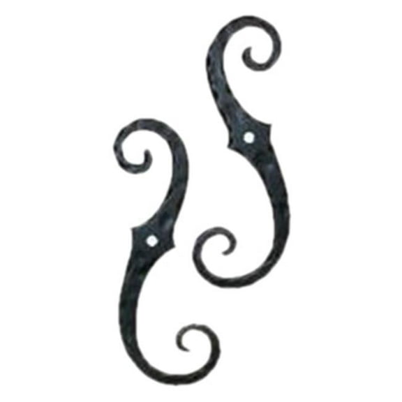 88-254PC Pair of Iron Scroll Shutter Lag Powder Coat Tiebacks