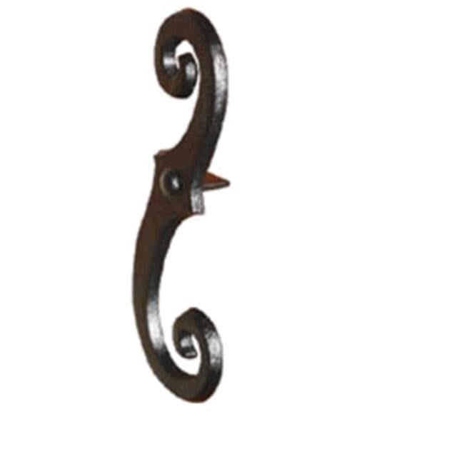 Black Cast Iron Faux Scroll Shutter Dogs - Pair