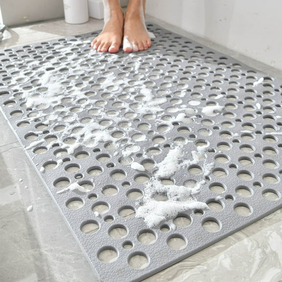 88*40cm Washable Long Bathtub Mat, Bath Tub Shower Mat, Non Slip Bathtub and Shower Mats, Multicolor Bathroom Against-slip Mat, Drain Holes Leakproof Suction Cup Floor Mat for Toilet Bathroom