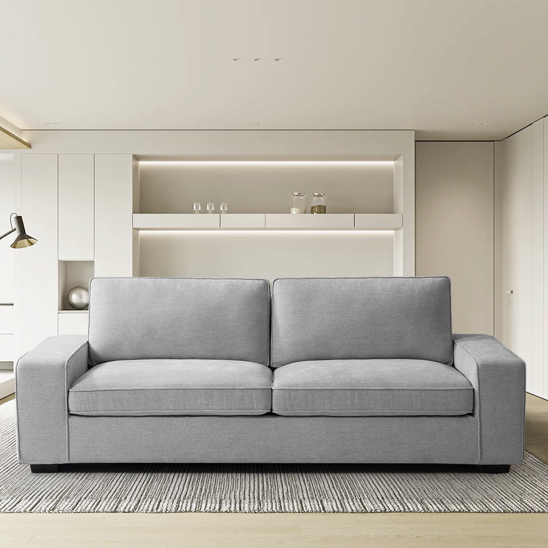 88.58'' Linen Three-Seat Sofa With Solid Wood Frame, Living Room Chair,  Couch For Small Spaces, Removable Back Cushion And Easy Tool, Light Grey -  Walmart.Com