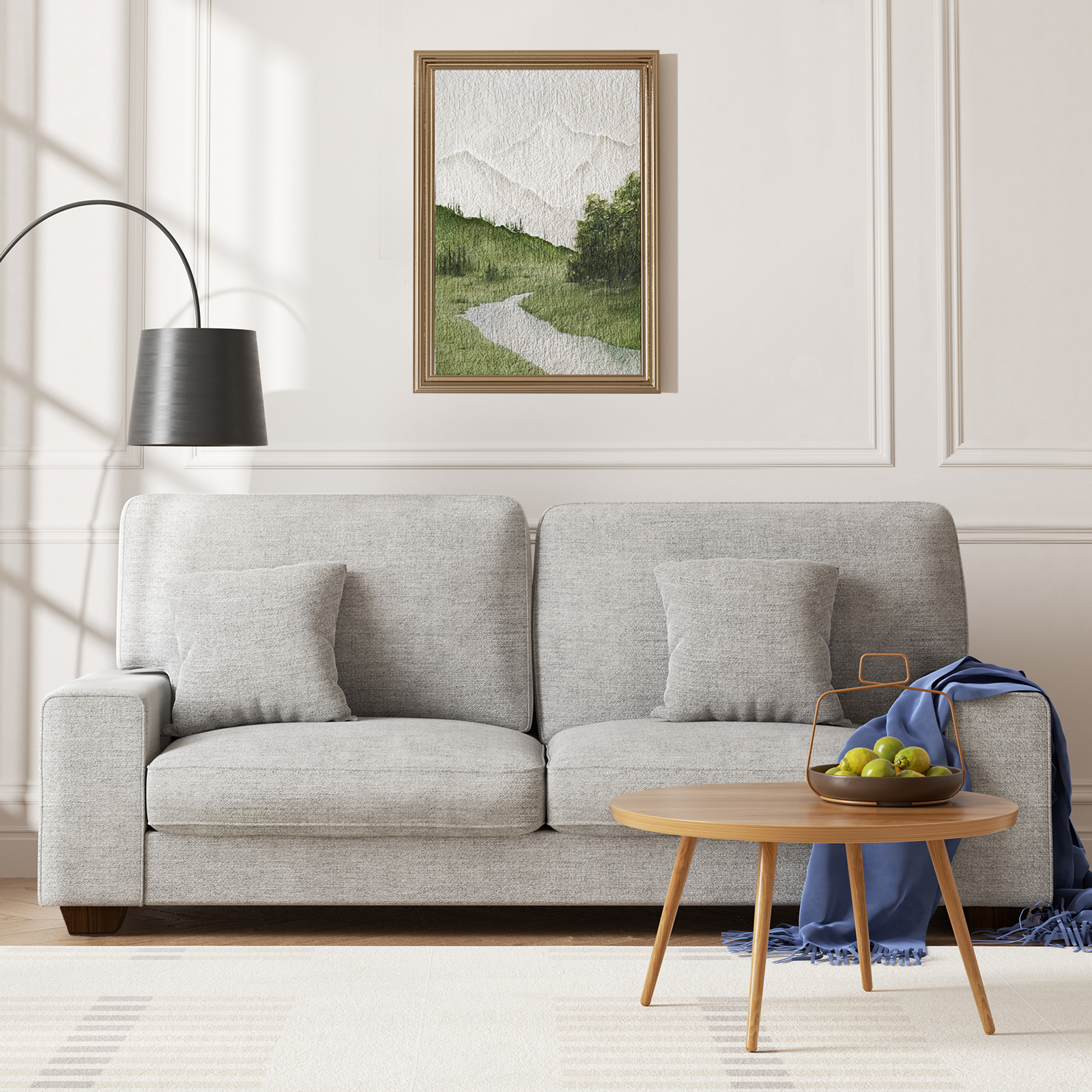 88.58" Modern Sofas Couches for Living Room with Removable Sofa Cushion