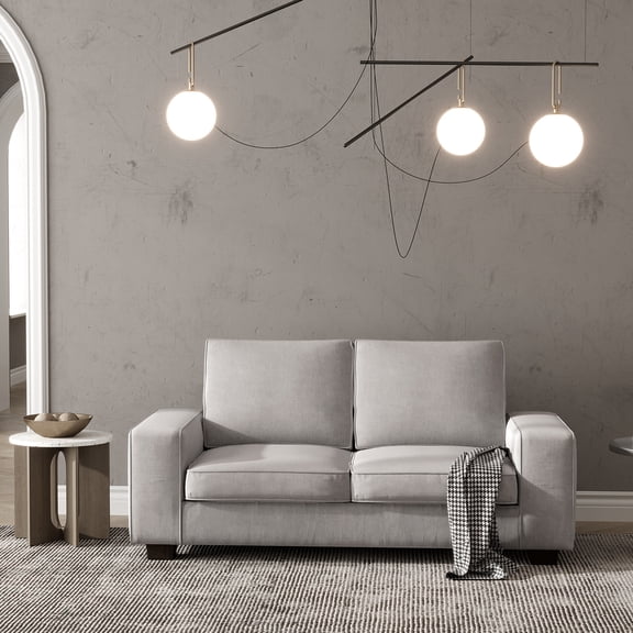 MERITLIFE Modern Chenille Loveseat, Light Grey