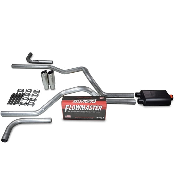 88-95 Chevy GMC CK1500 2.5" Dual Exhaust Flowmaster Super 40 Side Clamp on Tips