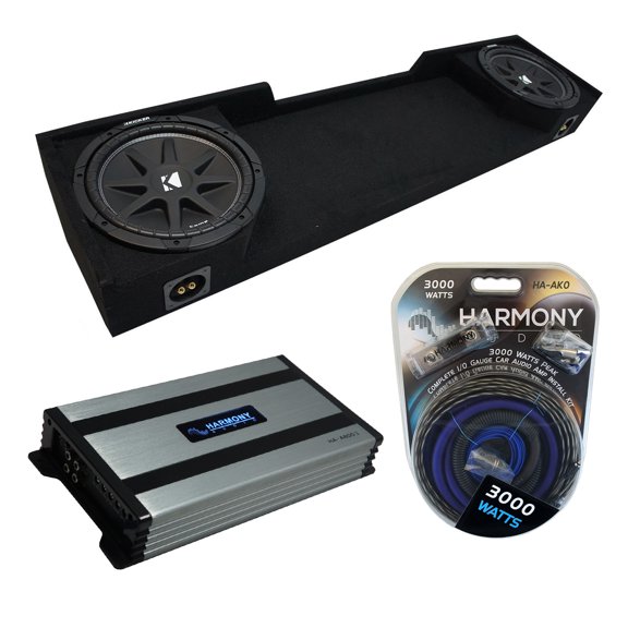 88-98 Chevy CK Silverado Ext Truck Kicker Comp C10 Dual 10 Sub Box HA-A800.1 Amp