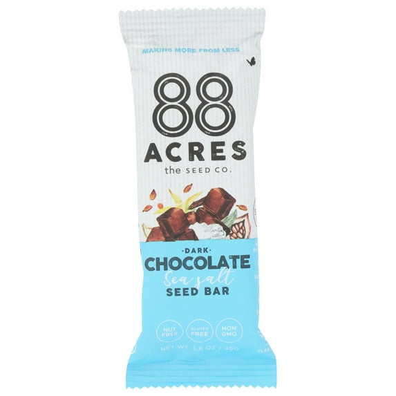 88 Acres Granola Bar, Chocolate And Sea Salt Craft Seed Bar, 1.6 Oz, Pack Of 9