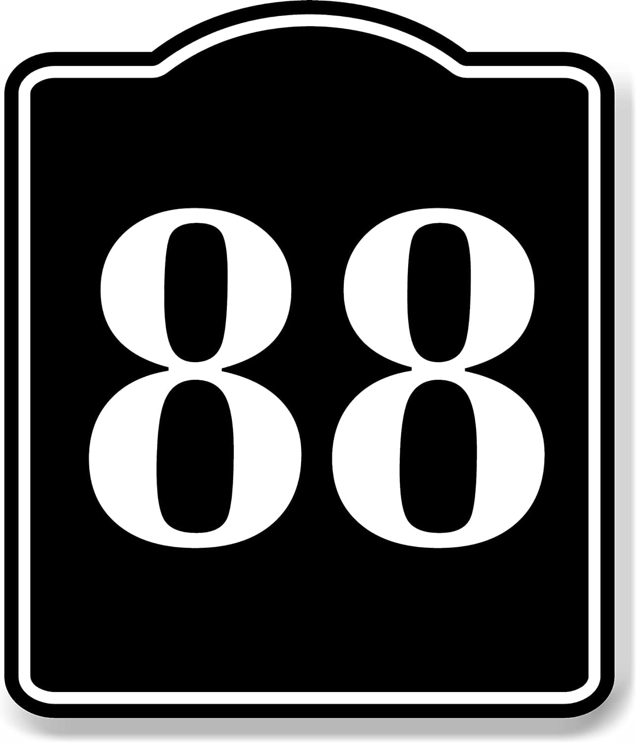 88 Bay Garage Door Plate Field Lane Gate Number BLACK Aluminum