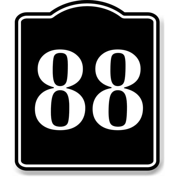 88 Bay Garage Door Plate Field Lane Gate Number BLACK Aluminum Composite Sign